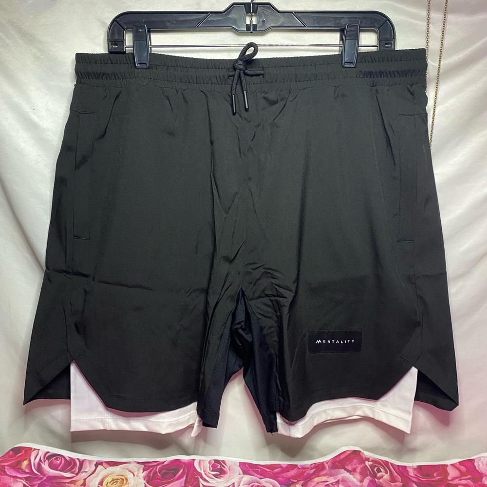 Mens 3XL mentality double layered shorts
